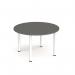 Circular white radial leg meeting table 1200mm - Onyx Grey DRL1200C-WH-OG