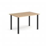 Rectangular black radial leg meeting table 1200mm x 800mm - kendal oak DRL1200-K-KO