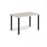 Rectangular black radial leg meeting table 1200mm x 800mm - Light Grey DRL1200-K-LG
