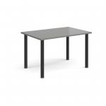 Rectangular black radial leg meeting table 1200mm x 800mm - onyx grey DRL1200-K-OG