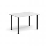 Rectangular black radial leg meeting table 1200mm x 800mm - white