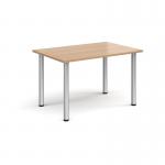 Rectangular silver radial leg meeting table 1200mm x 800mm - beech DRL1200-S-B