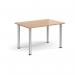 Rectangular silver radial leg meeting table 1200mm x 800mm - beech DRL1200-S-B