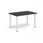Rectangular silver radial leg meeting table 1200mm x 800mm - Black DRL1200-S-BK