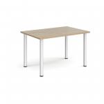 Rectangular silver radial leg meeting table 1200mm x 800mm - barcelona walnut DRL1200-S-BW