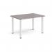 Rectangular silver radial leg meeting table 1200mm x 800mm - grey oak DRL1200-S-GO