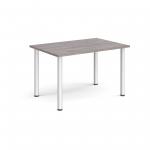 Rectangular silver radial leg meeting table 1200mm x 800mm - grey oak DRL1200-S-GO