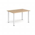 Rectangular silver radial leg meeting table 1200mm x 800mm - kendal oak DRL1200-S-KO