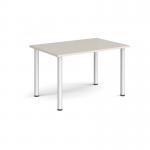 Rectangular silver radial leg meeting table 1200mm x 800mm - Light Grey DRL1200-S-LG