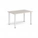 Rectangular silver radial leg meeting table 1200mm x 800mm - Light Grey DRL1200-S-LG