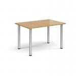 Rectangular silver radial leg meeting table 1200mm x 800mm - oak DRL1200-S-O