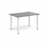 Rectangular silver radial leg meeting table 1200mm x 800mm - onyx grey DRL1200-S-OG