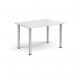 Rectangular silver radial leg meeting table 1200mm x 800mm - white DRL1200-S-WH