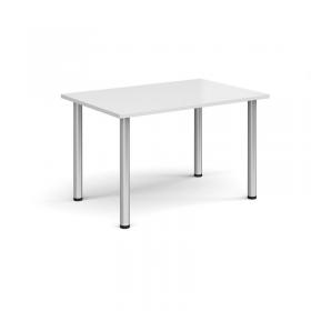 Rectangular silver radial leg meeting table 1200mm x 800mm - white DRL1200-S-WH