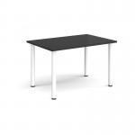 Rectangular white radial leg meeting table 1200mm x 800mm - Black DRL1200-WH-BK