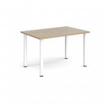 Rectangular white radial leg meeting table 1200mm x 800mm - barcelona walnut DRL1200-WH-BW