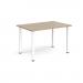 Rectangular white radial leg meeting table 1200mm x 800mm - barcelona walnut DRL1200-WH-BW