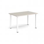 Rectangular white radial leg meeting table 1200mm x 800mm - Light Grey DRL1200-WH-LG