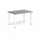 Rectangular white radial leg meeting table 1200mm x 800mm - onyx grey DRL1200-WH-OG