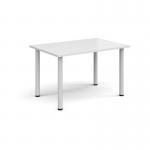 Rectangular white radial leg meeting table 1200mm x 800mm - white DRL1200-WH-WH