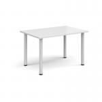 Rectangular white radial leg meeting table 1200mm x 800mm - white DRL1200-WH-WH