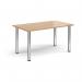 Rectangular chrome radial leg meeting table 1400mm x 800mm - beech DRL1400-C-B