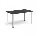 Rectangular chrome radial leg meeting table 1400mm x 800mm - Black DRL1400-C-BK