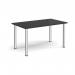 Rectangular chrome radial leg meeting table 1400mm x 800mm - Black DRL1400-C-BK