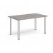 Rectangular chrome radial leg meeting table 1400mm x 800mm - grey oak DRL1400-C-GO