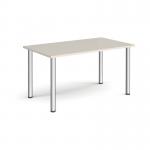 Rectangular chrome radial leg meeting table 1400mm x 800mm - Light Grey DRL1400-C-LG