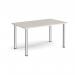 Rectangular chrome radial leg meeting table 1400mm x 800mm - Light Grey DRL1400-C-LG