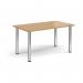 Rectangular chrome radial leg meeting table 1400mm x 800mm - oak DRL1400-C-O