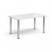 Rectangular chrome radial leg meeting table 1400mm x 800mm - white DRL1400-C-WH