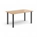 Rectangular black radial leg meeting table 1400mm x 800mm - beech DRL1400-K-B