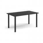 Rectangular black radial leg meeting table 1400mm x 800mm - Black DRL1400-K-BK