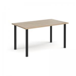 Rectangular black radial leg meeting table 1400mm x 800mm - Barcelona