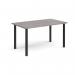 Rectangular black radial leg meeting table 1400mm x 800mm - grey oak DRL1400-K-GO