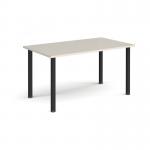 Rectangular black radial leg meeting table 1400mm x 800mm - Light Grey DRL1400-K-LG