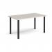 Rectangular black radial leg meeting table 1400mm x 800mm - Light Grey DRL1400-K-LG