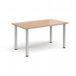 Rectangular silver radial leg meeting table 1400mm x 800mm - beech DRL1400-S-B