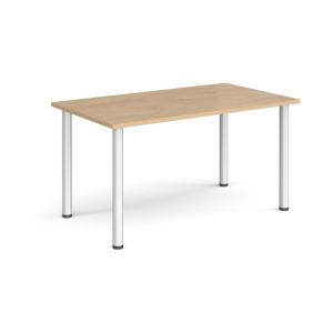 Rectangular silver radial leg meeting table 1400mm x 800mm - Kendal