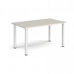 Rectangular silver radial leg meeting table 1400mm x 800mm - Light Grey DRL1400-S-LG