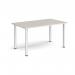 Rectangular silver radial leg meeting table 1400mm x 800mm - Light Grey DRL1400-S-LG