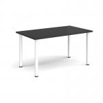 Rectangular white radial leg meeting table 1400mm x 800mm - Black DRL1400-WH-BK