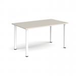 Rectangular white radial leg meeting table 1400mm x 800mm - Light Grey DRL1400-WH-LG