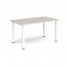 Rectangular white radial leg meeting table 1400mm x 800mm - Light Grey DRL1400-WH-LG