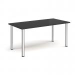 Rectangular chrome radial leg meeting table 1600mm x 800mm - Black DRL1600-C-BK