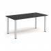 Rectangular chrome radial leg meeting table 1600mm x 800mm - Black DRL1600-C-BK