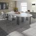 Rectangular chrome radial leg meeting table 1600mm x 800mm - Barcelona walnut DRL1600-C-BW