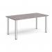 Rectangular chrome radial leg meeting table 1600mm x 800mm - grey oak DRL1600-C-GO